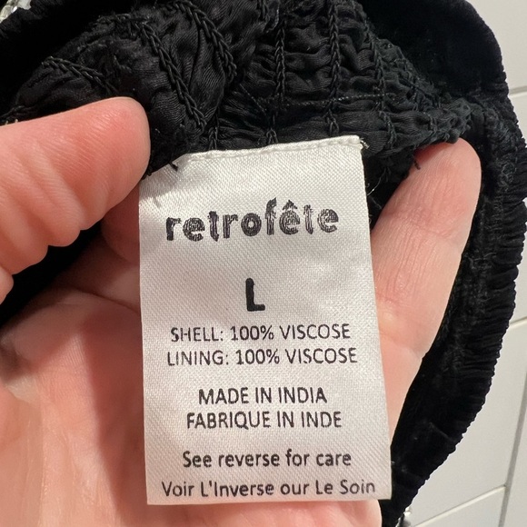 NWT Retrofete Brooks black crystal embellished crop top - Picture 9 of 10